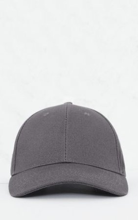 Charcoal Blue Woven Baseball Cap | PrettyLittleThing