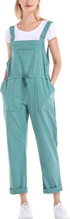 Amazon.com: Gihuo Women's Casual Adjustable Straps Loose Overalls Jumpsuit (Green, Medium) : Clothing, Shoes & Jewelry
