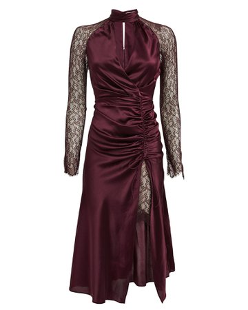 Silk Lingerie Lace Keyhole Dress