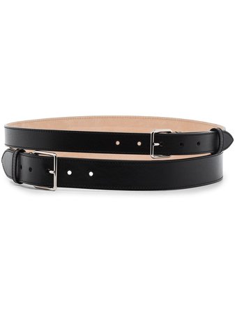 Alexander McQueen double-strap leather belt - FARFETCH