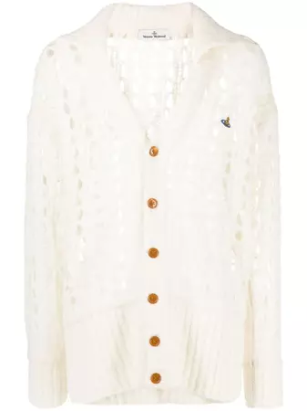 Vivienne Westwood logo-embroidered open-knit Cardigan - Farfetch