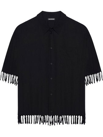 Balenciaga fringe-detail short-sleeve Shirt - Farfetch
