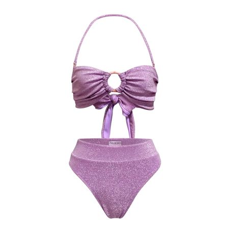 Lilac Sparkling Glitter Knit Bikini Top | MADELEINE SIMON STUDIO | Wolf & Badger