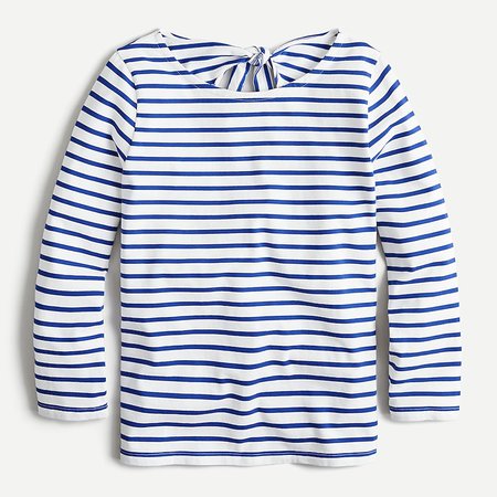 J.Crew: Tie-back Top In Striped Mariner Cloth For Women
