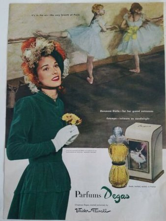 1947 parfums Degas ballet class ballerina vintage perfume bottle ad | eBay