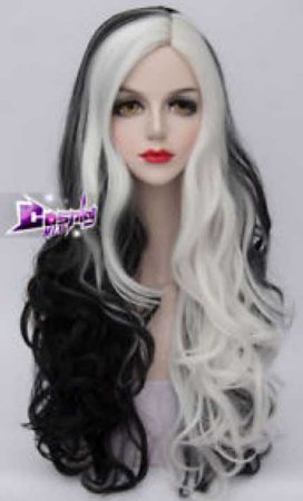 white and black wig