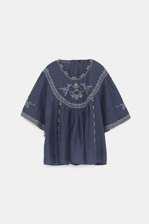 EMBROIDERED BLOUSE - NEW IN-WOMAN | ZARA United States