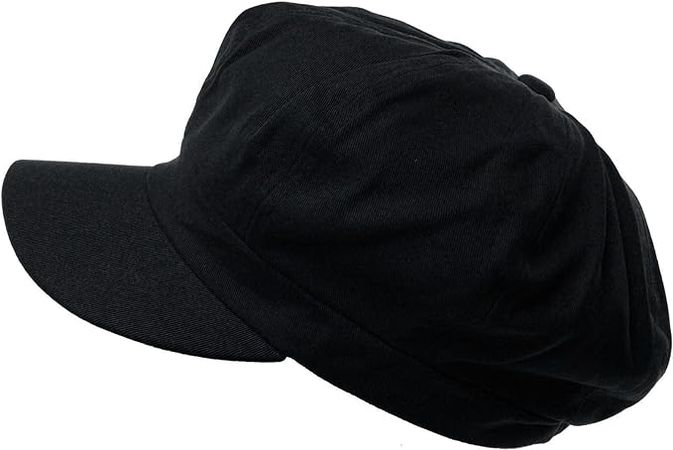 Amazon.com: Summer 100% Cotton Plain Blank 8 Panel Newsboy Gatsby Apple Cabbie Cap Hat Black : Clothing, Shoes & Jewelry