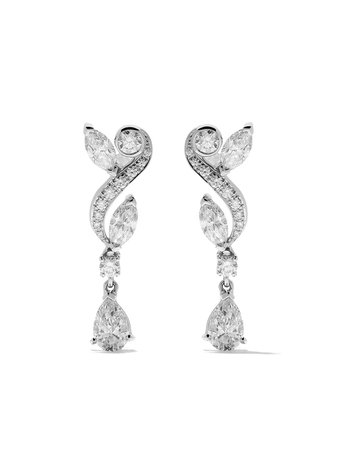 De Beers 18Kt White Gold Adonis Rose Diamond Pendant Earrings | Farfetch.com