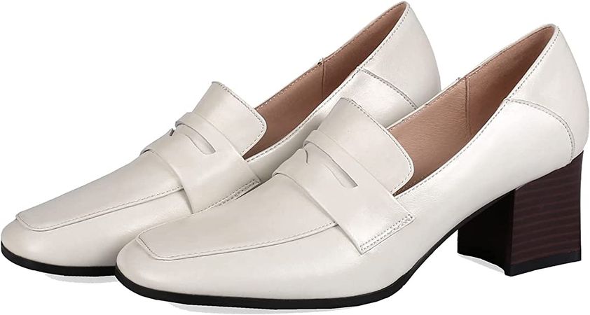 Amazon.com | LaShoes Women Block Heel Mary Jane Shoes with Low Top and Square Toe | Shoes