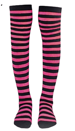 high black and pink striped socks