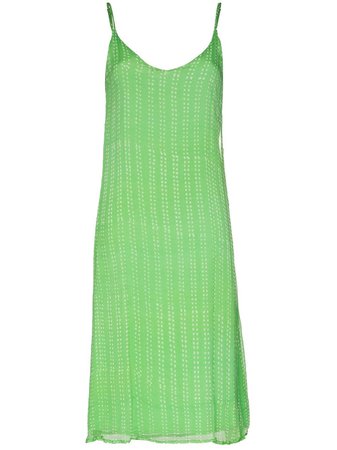 Cloe Cassandro polka-dot print midi silk slip dress