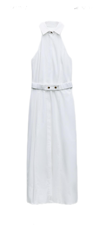 zara sleeveless white shirtdress
