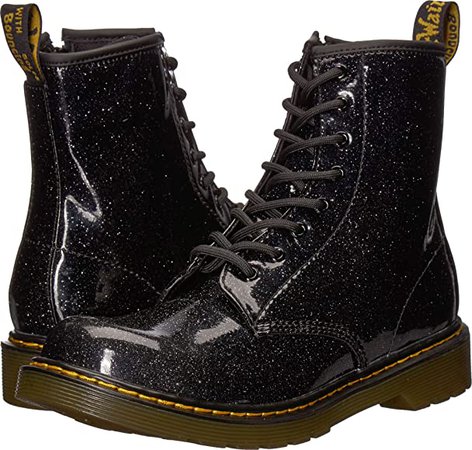 Amazon.com: Dr. Martens Kid's Collection Girl's 1460 Patent Glitter Youth Delaney Boot (Big Kid) Black Coated Glitter 4 UK (US 5 Big Kid) : Clothing, Shoes & Jewelry