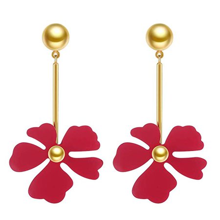Amazon.com: FAMARINE Flower Drop Earrings, Yellow Flora Petals Gold Drop Dangle Earrings for Women (Yellow): Clothing