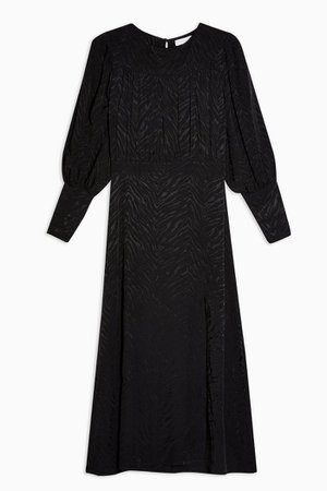 Black Jacquard Midi Dress | Topshop