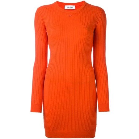 orange knit dress