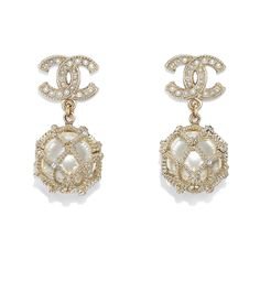 (3) Pinterest Chanel Earrings - Gold