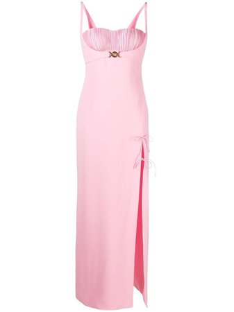 Shop pink Versace Medusa floor-length dress with Express Delivery - Farfetch
