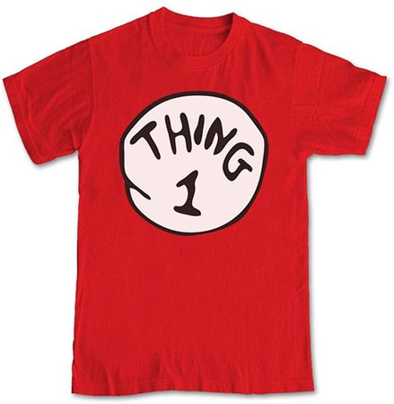 The Cat in The Hat 'Thing 1' T-Shirt - (Red) S: Amazon.co.uk: Clothing