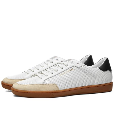 SAINT LAURENT SL-10 COURT LEATHER SNEAKER White and Black