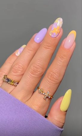 Orange and Purple nails