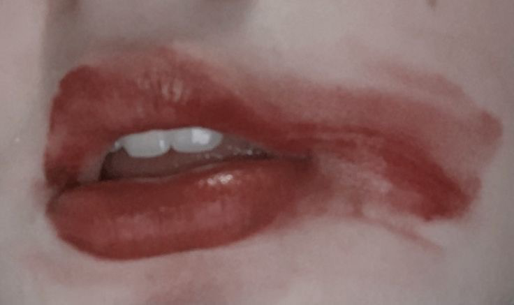 smeared lipstick