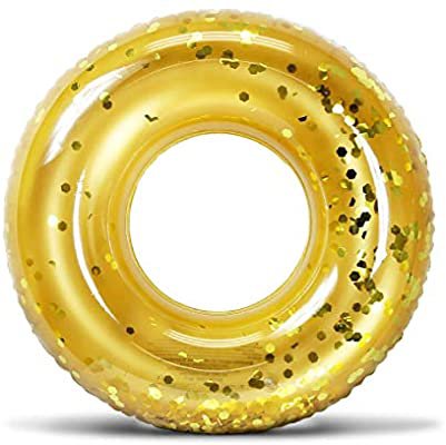 Amazon.com: CoTa Global Inflatable Pool Float Tube Confetti 36 Inches Premium Swim Ring Heavy Duty Vinyl Flotation Pool Floats Toy for The Beach, Party, Vacation, UV Resistant - Pool Party (Gold): Toys & Games