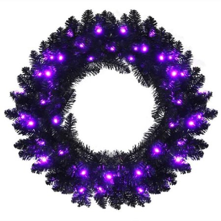 Black Lighted Wreath