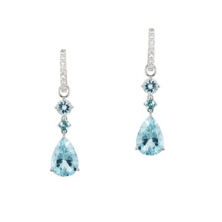 Trio Aquamarine Diamond Earring Drops – Tayma Fine Jewellery