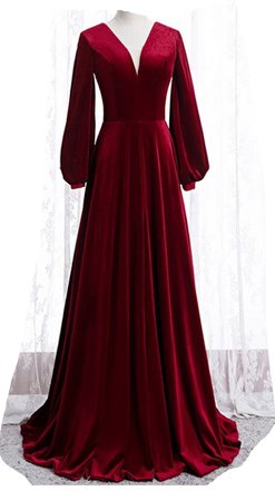 maroon velvet gown