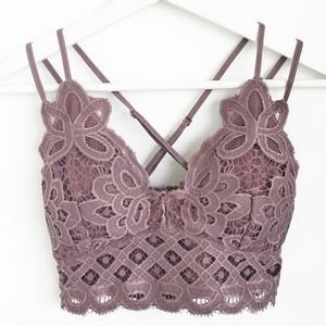 Blush & Belle Intimates & Sleepwear | Eden Dusty Purple Floral Padded Lace Bralette | Poshmark