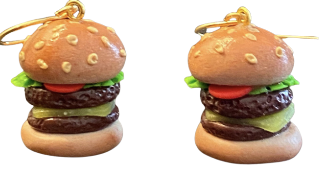 burger earrings