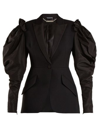 Contrast-sleeve wool-blend blazer | Alexander McQueen