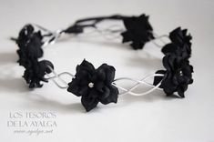 black rose and gold flower crown