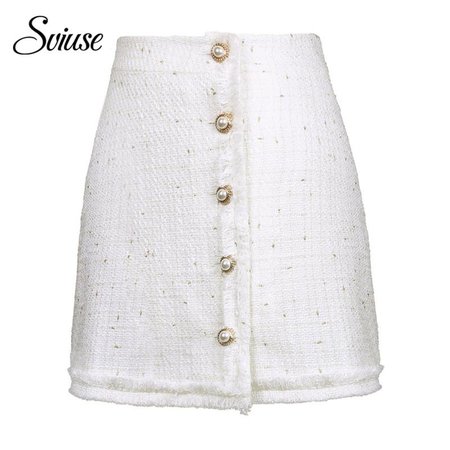 White Pear buttons Skirt