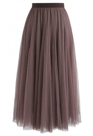 My Secret Weapon Tulle Maxi Skirt in Brown - Tulle Skirt - TREND AND STYLE - Retro, Indie and Unique Fashion
