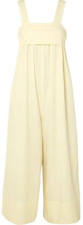 Iggy Brushed Tencel, Linen And Cotton-blend Twill Jumpsuit - Yellow