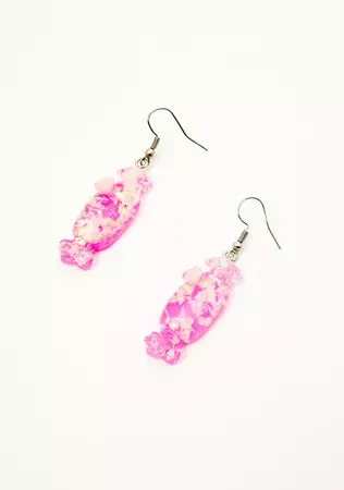 Gummy Bear Candy Drop Earrings - Pink – Dolls Kill