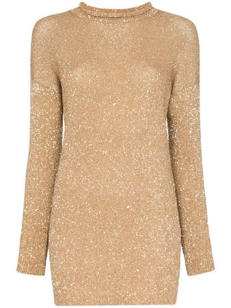 Saint Laurent glitter embellished mini jumper dress $2,848 - Buy SS19 Online - Fast Global Delivery, Price