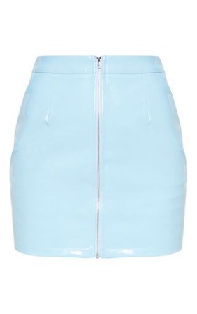 Baby Blue Vinyl Mini Skirt | Skirts | PrettyLittleThing