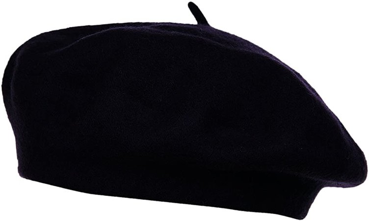 HowYouth 1940s Vintage Classic French Artist Solid Color Wool Beret Hat Unisex Beanie Cap (Black)(Size: One Size): Amazon.co.uk: Clothing