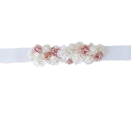 Flower sash belt, Wedding flower belt for dress, Blush flower belt, Maternity sash, Flower girl sash, Bridal flower sash