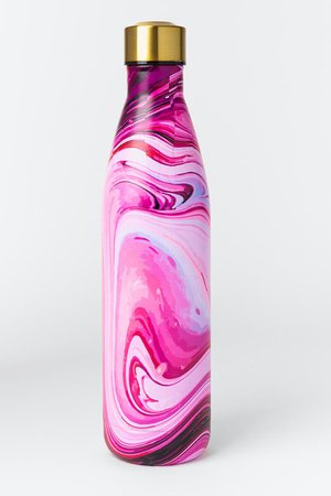 Pink Marbled Water Bottle | francesca's