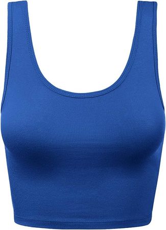 HATOPANTS Women's Lingerie Camisole Crop Tank Cotton Racerback Sleeveless Tops Sapphire M at Amazon Women’s Clothing store