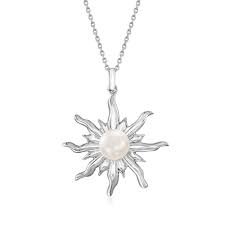 white sun necklace pearl - Google Search