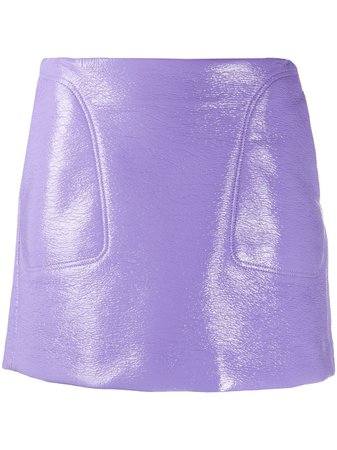 Shop purple Courrèges leather-effect mini skirt with Express Delivery - Farfetch