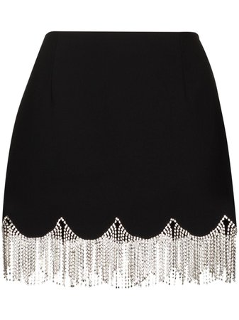 AREA crystal-embellished Scalloped Mini Skirt - Farfetch
