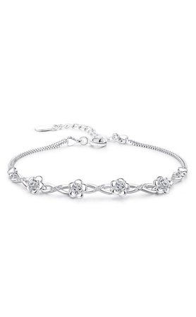 silver flower bracelet