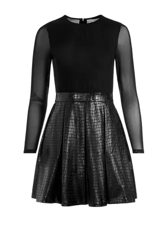 Chara Vegan Leather Mini Dress In Black | Alice And Olivia